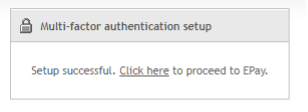 Successful MFA setup
